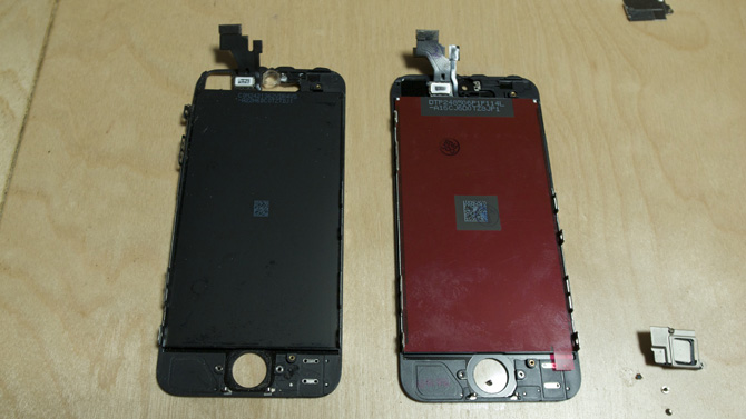iphone5フロントパネル比較